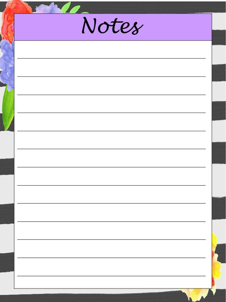 Printable Floral Homeschool Planner. Lesson plans, schedules, calendars, notes, field trips, and meal planning. image 7