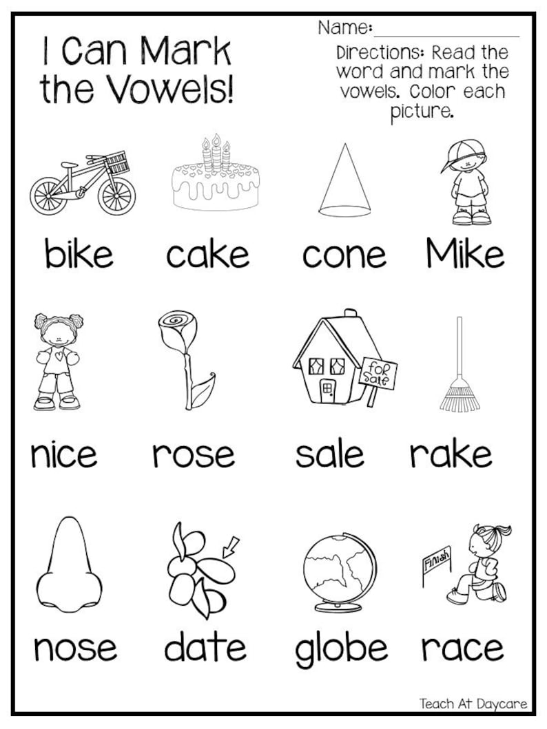 Silent E Worksheets Kindergarten