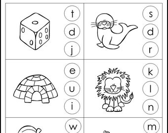 10 printable beginning sounds worksheets preschool 1st grade etsy