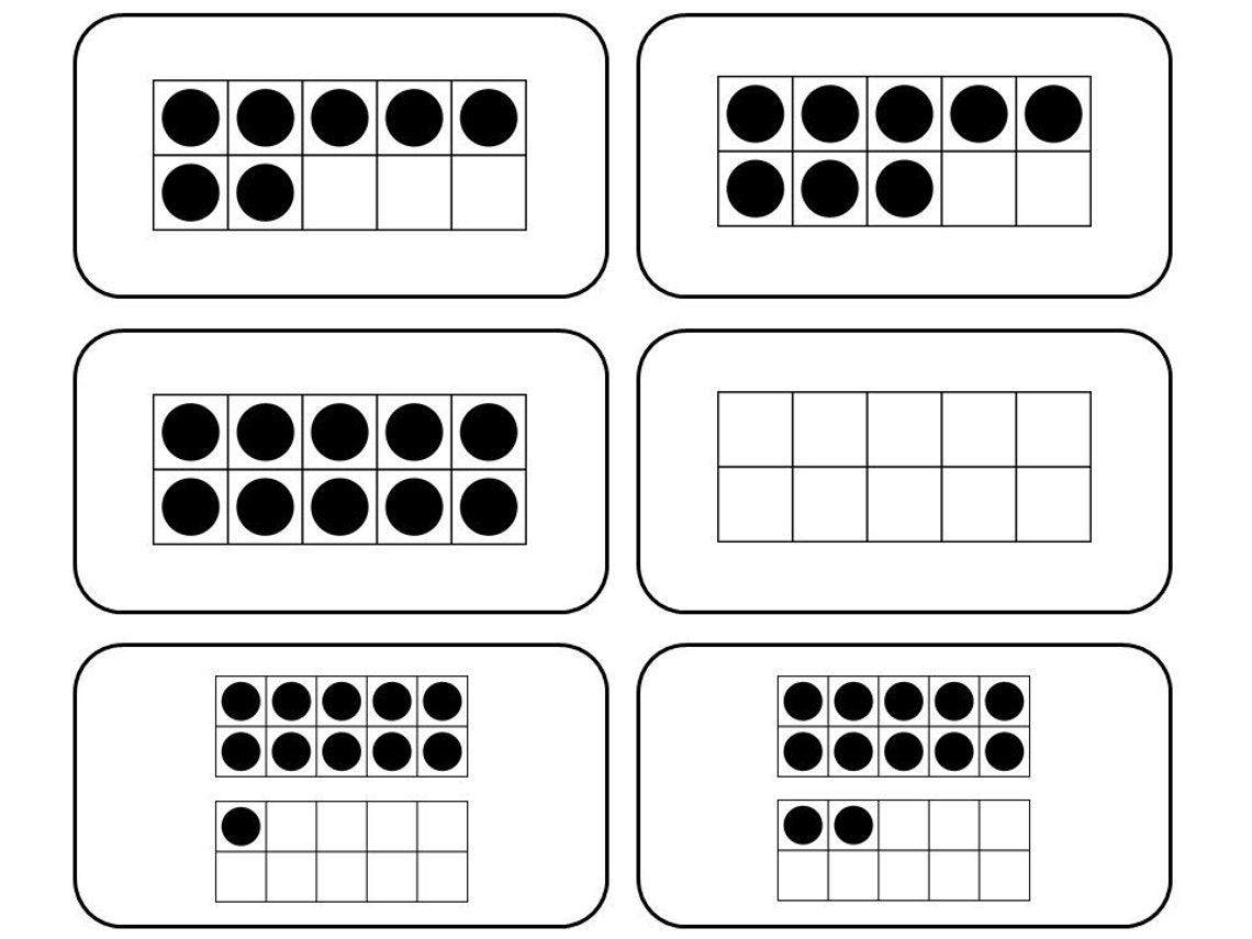 20 Printable Ten Frame Counting Mental Math Flash Cards. | Etsy