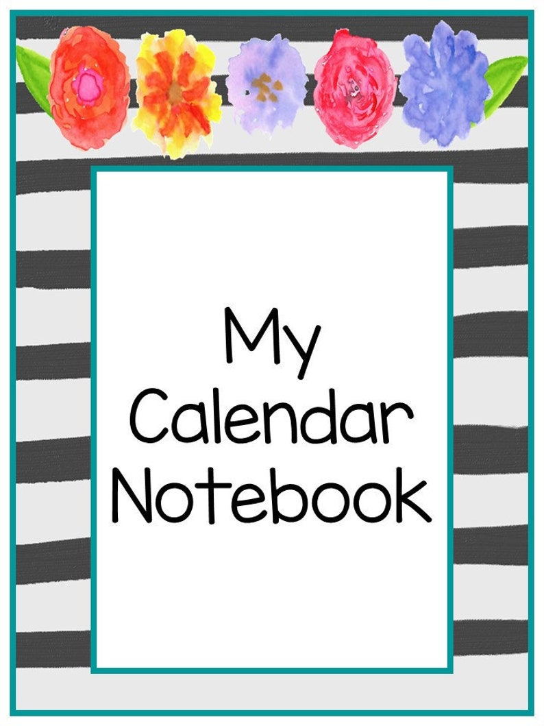 Floral Homeschool Daily Calendar Notebook. Kindergarten2nd Etsy