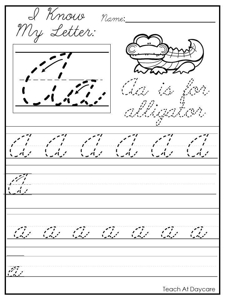 26 printable cursive alphabet i know my letters worksheets etsy denmark