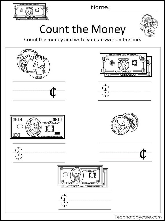 20 printable count and add the money worksheets kdg 2nd etsy australia