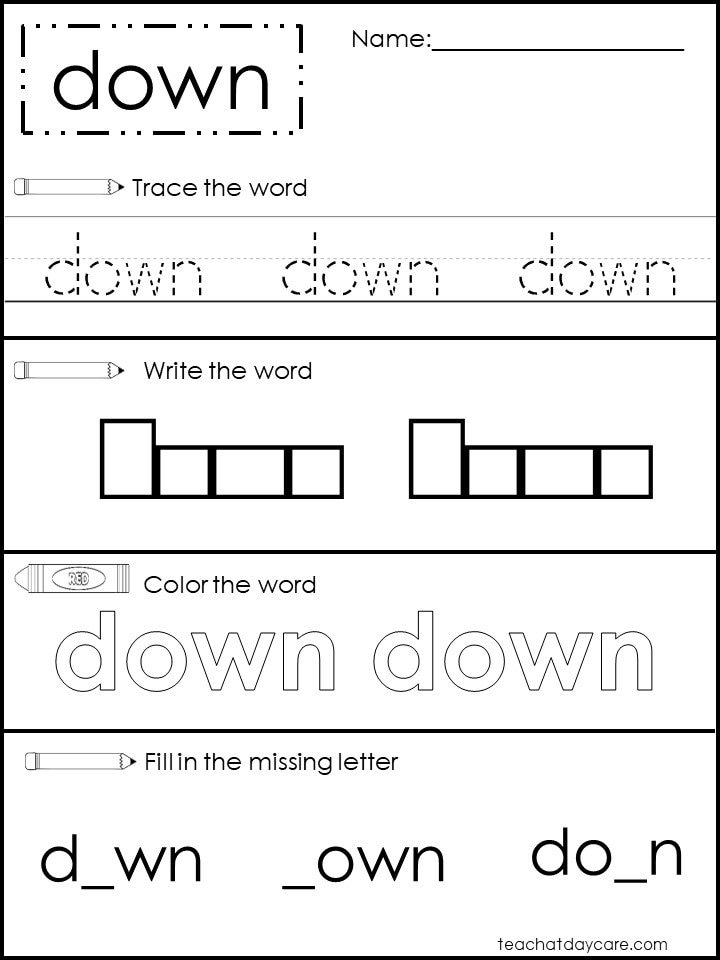 40 Printable Dolch PrePrimer Word Work Worksheets. Etsy