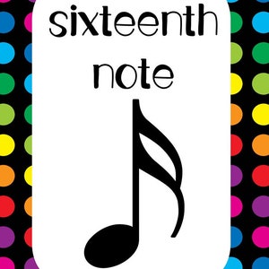 9 Printable Music Notes Posters. Full Page Classroom Wall Charts. 8.5 x 11 inches image 5