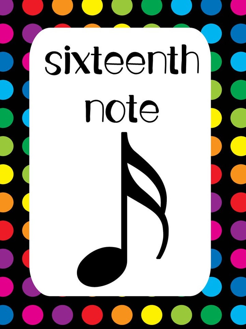 9 Printable Music Notes Posters. Full Page Classroom Wall Charts. 8.5 x 11 inches image 5