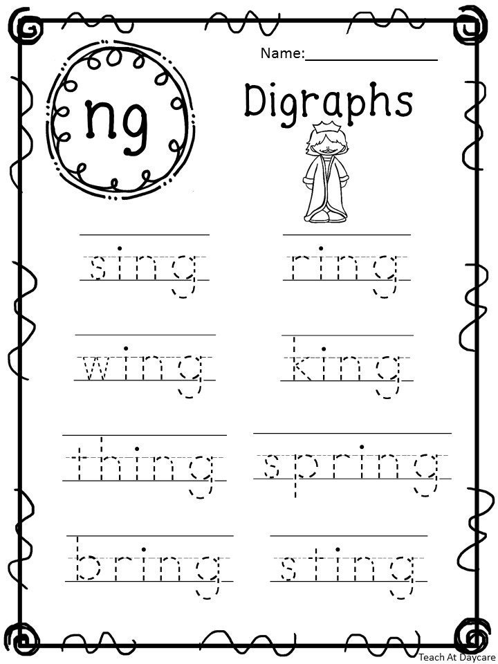10 Printable Digraphs Trace the Word Worksheets. Etsy Canada