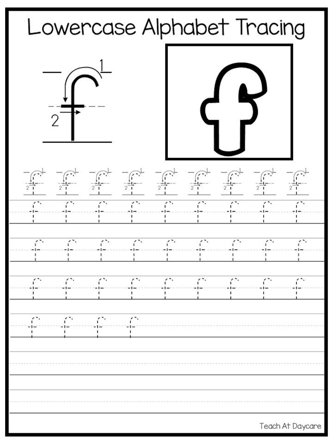 26 Printable Lowercase Alphabet Tracing Worksheets. - Etsy