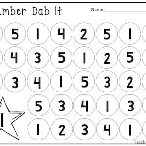 20 Printable Numbers 1-20 Dab It Worksheets. Preschool-Kindergarten Numbers and Math.