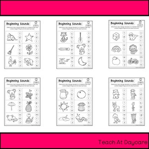 20 Printable Beginning Sounds Worksheets. Preschool-1st Grade Phonics ...