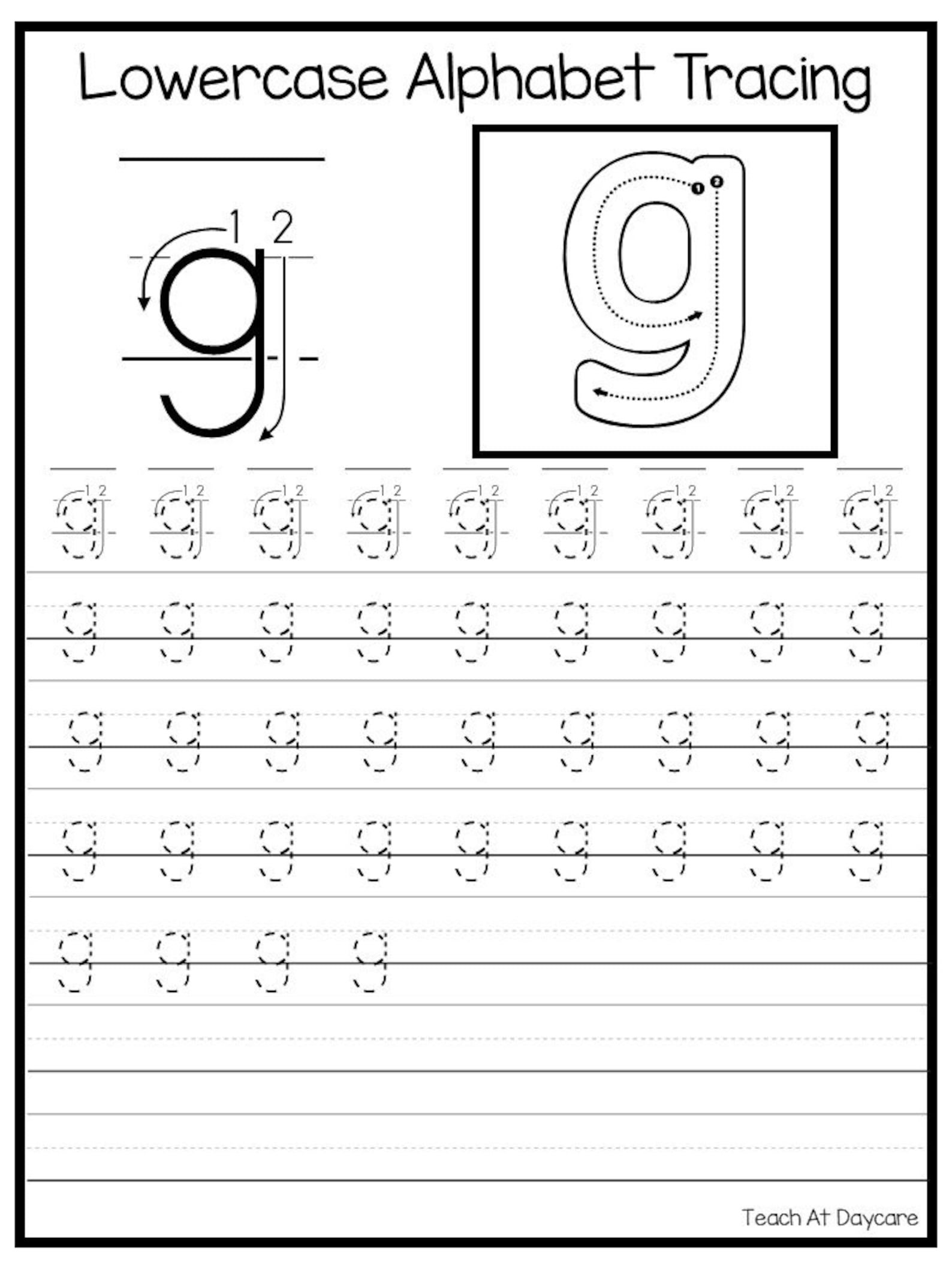 Lowercase Alphabet Tracing Worksheets - Free Printable Pdf 740