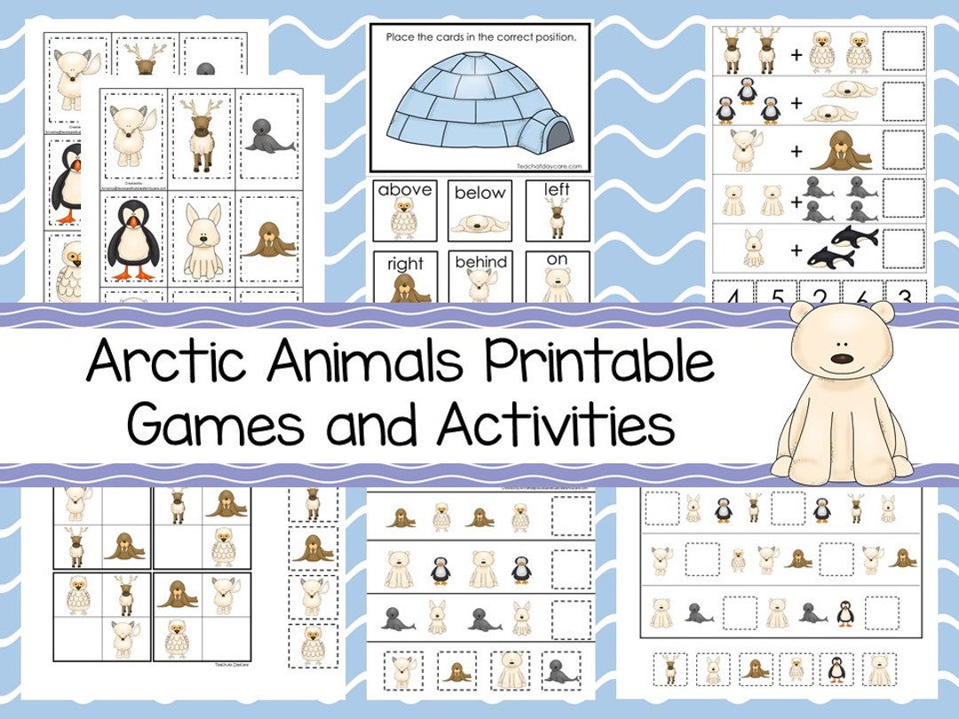 30 Printable Arctic Animals Preschool Educational Games Download. Games ...