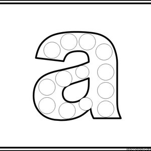 26 Planilhas Do-A-Dots do alfabeto minúsculo para impressão. Fônica pré-escolar-KDG.