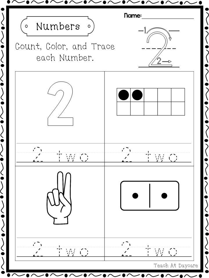 21 Printable Numbers Count Color and Trace Worksheets. | Etsy