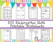 302 Kindergarten Math Worksheets Download. ZIP file. Preschool-KDG