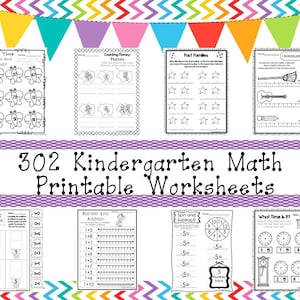 302 Kindergarten Math Worksheets Download. ZIP file. Preschool-KDG