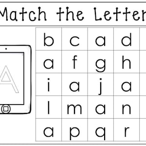 26 Para impressão Combine planilhas de letras minúsculas com letras maiúsculas. Fônica pré-escolar-KDG.