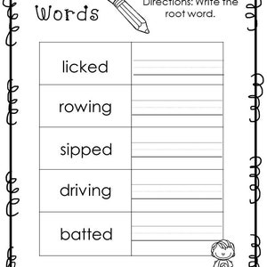 10 Printable Root Words Worksheets. 1st-3rd Grade ELA Worksheets. - Etsy
