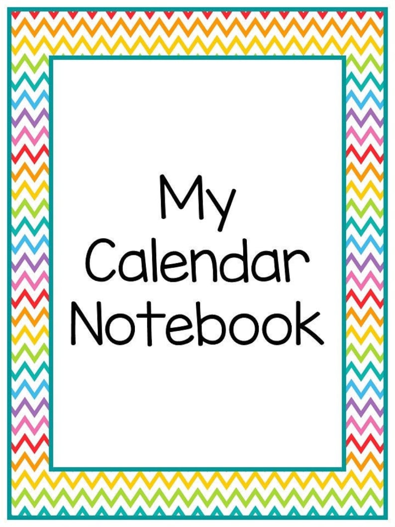Rainbow Homeschool Daily Calendar Notebook. Kindergarten2nd Etsy