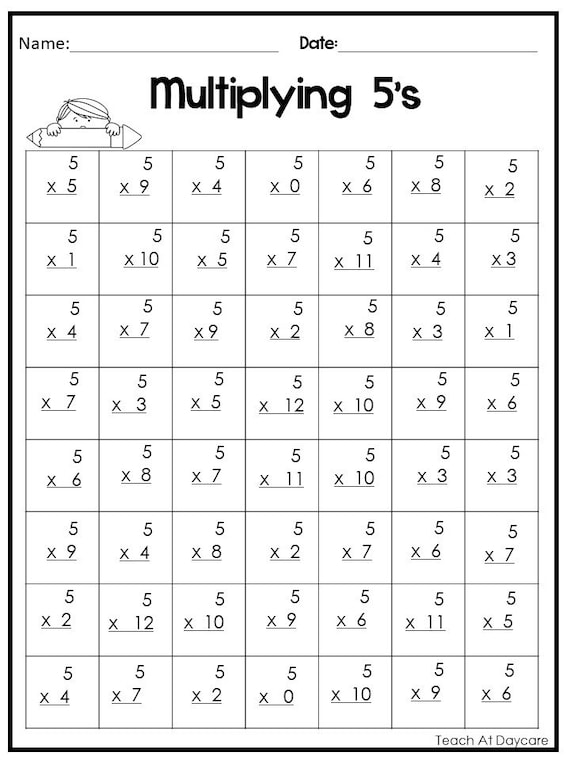 24 printable multiplying practice worksheets numbers 1 12 etsy canada