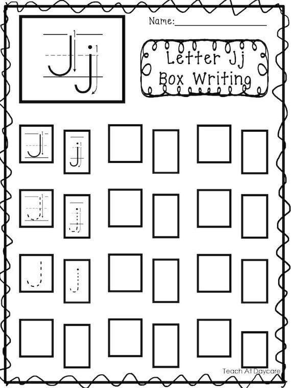 26 printable alphabet box writing worksheets preschool kdg etsy