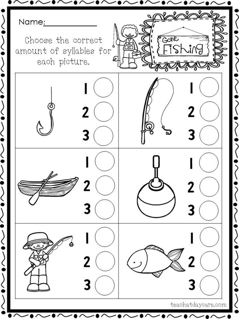 10 printable syllables worksheets 1st 2nd grade ela etsy