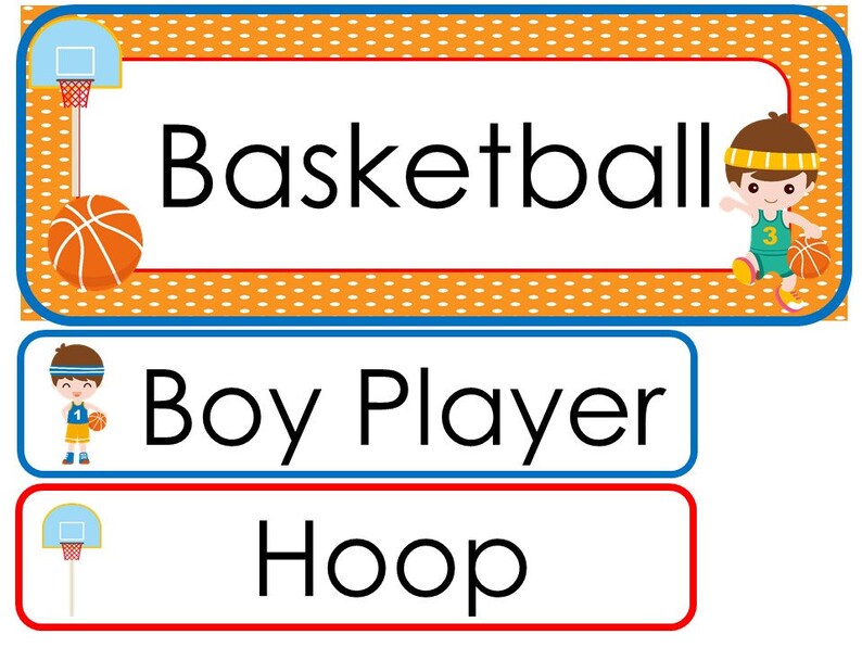 Basketball Single Week Sports Themed Word Wall Set. Classroom Etsy