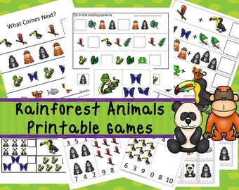 30 Rainforest Animals Games Download. Games and Activities in PDF files.