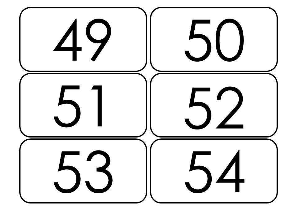 100 printable numbers 1 100 flashcards preschool thru third etsy