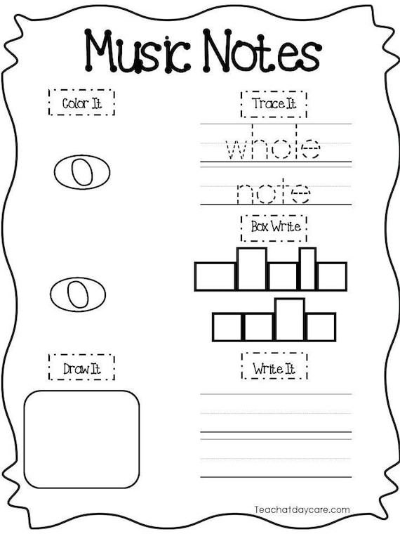 20 music notes rests and symbols worksheets preschool 5th etsy