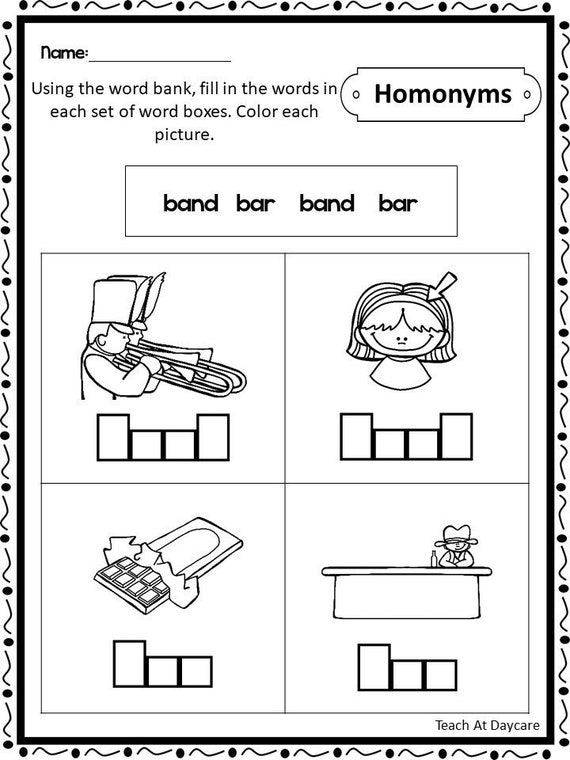 10 printable homonyms and homophones box write worksheets etsy