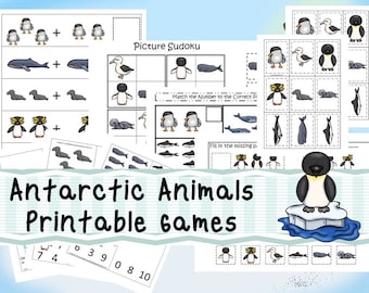 Descargar 30 Juegos de Animales Antárticos. Juegos y Actividades en archivos PDF.