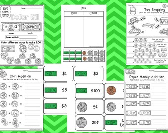Money Curriculum Download. Preschool-1st Grade Activities, Flashcards, and  Worksheets in PDF files.