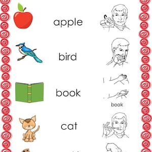 American Sign Language Curriculum Downloaden. Kleuterschool-Kleuterschool. Werkbladen en activiteiten in PDF-bestanden. afbeelding 2