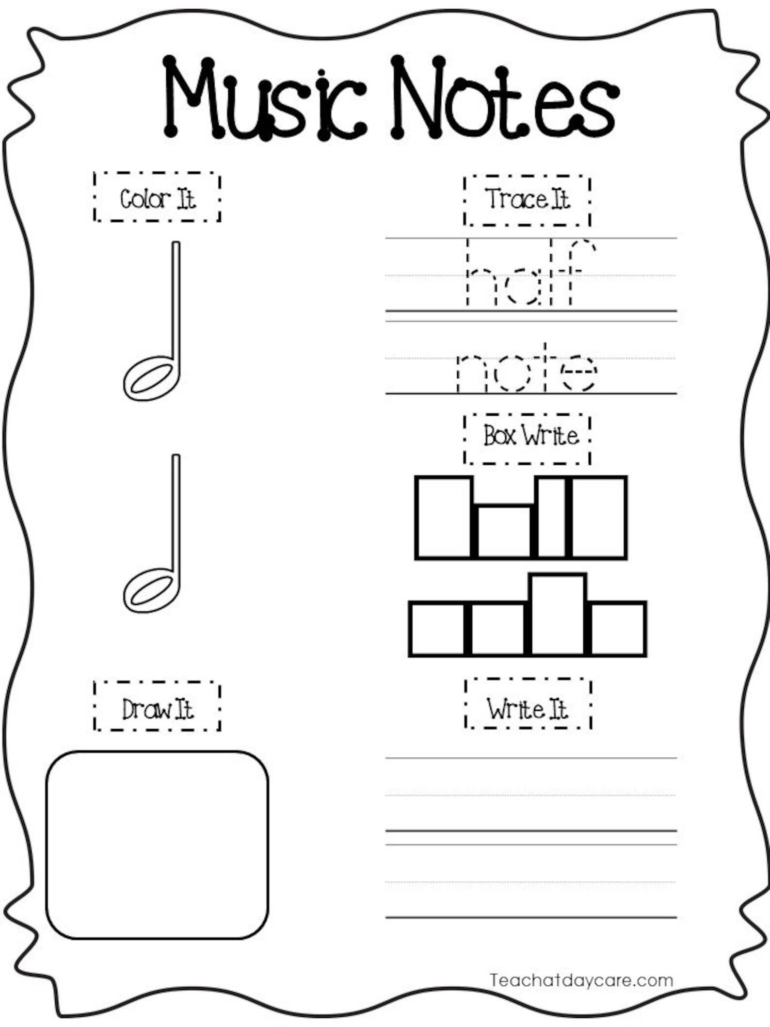 20 Music Notes, Rests, and Symbols Worksheets. Preschool-5th Grade ...