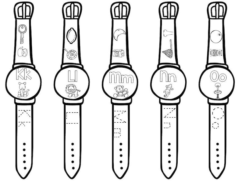 26 Printable Alphabet Watches. Preschoolkdg Phonics. Etsy