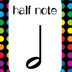 9 Printable Music Notes Posters. Full Page Classroom Wall Charts. 8.5 x 11 inches image 2