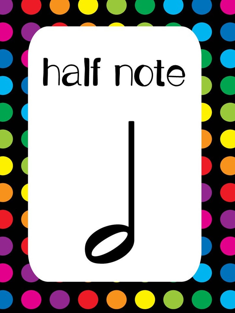 9 Printable Music Notes Posters. Full Page Classroom Wall Charts. 8.5 x 11 inches image 2