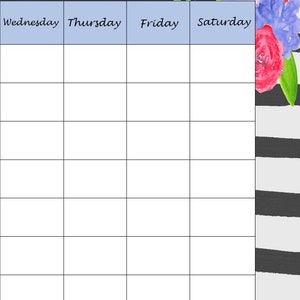 Printable Floral Homeschool Planner. Lesson plans, schedules, calendars, notes, field trips, and meal planning. image 3