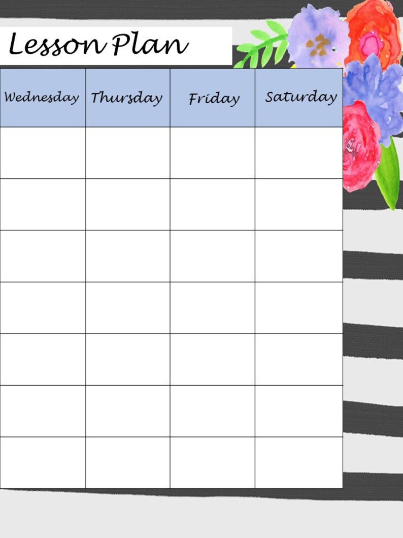 Printable Floral Homeschool Planner. Lesson plans, schedules, calendars, notes, field trips, and meal planning. image 3