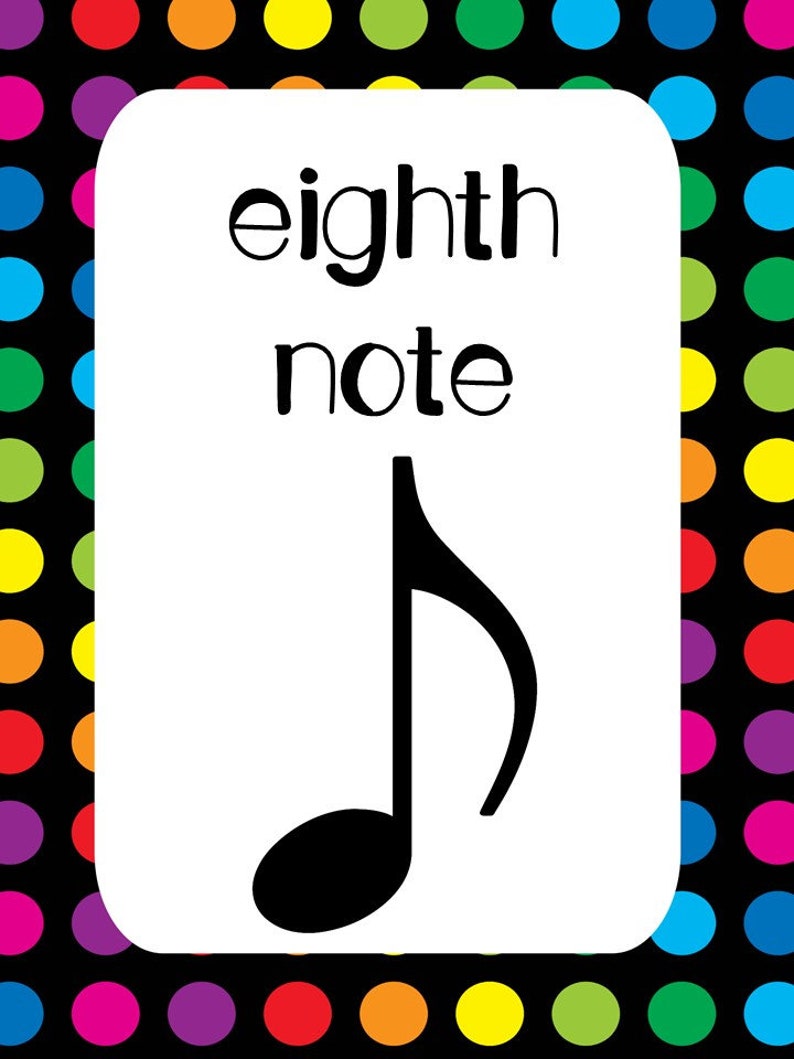 9 Printable Music Notes Posters. Full Page Classroom Wall Charts. 8.5 x 11 inches image 4