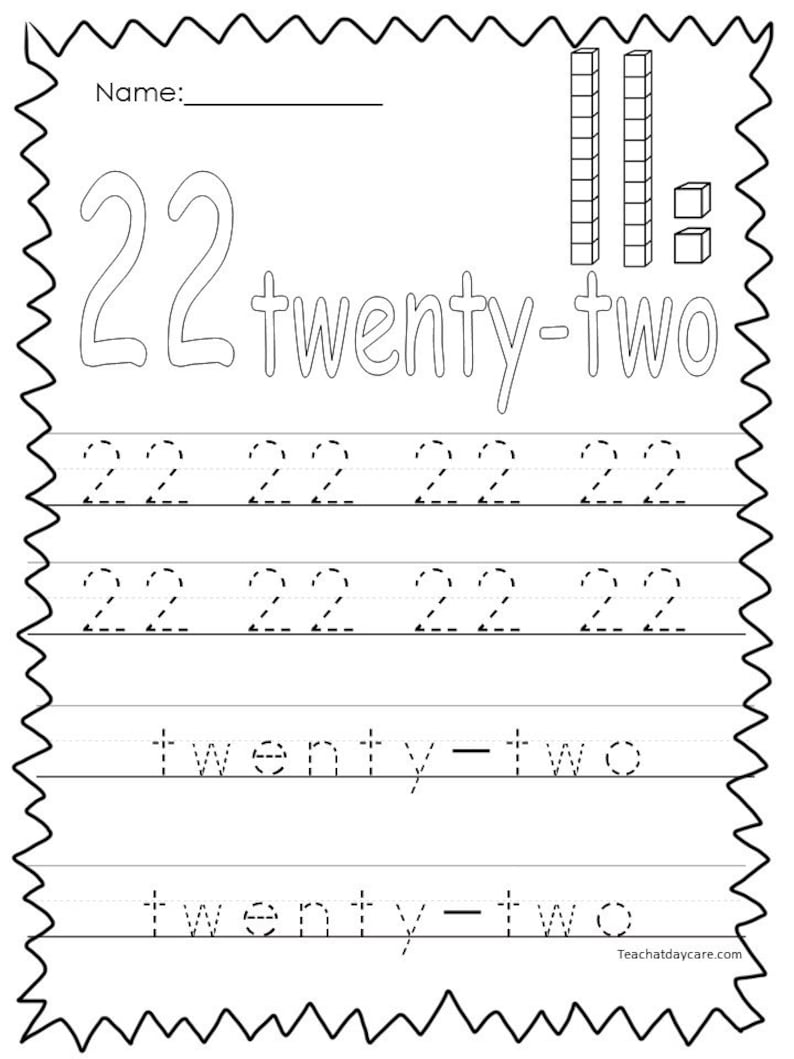 10 printable numbers 21 30 tracing worksheets etsy