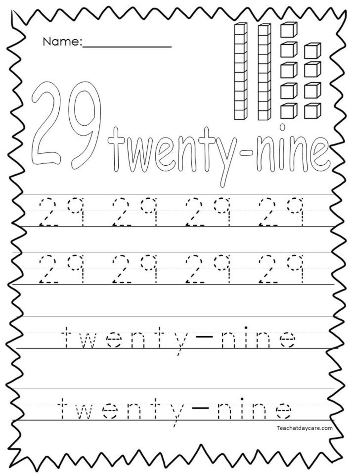 10 printable numbers 21 30 tracing worksheets etsy