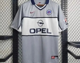 Vintage retro PSG jersey, Paris Saint-Germain, football shirt from the 1990s to the 2000s, LES BLUES, paris retro shirt