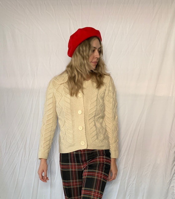 Vintage Wool Cable Knit Cardigan