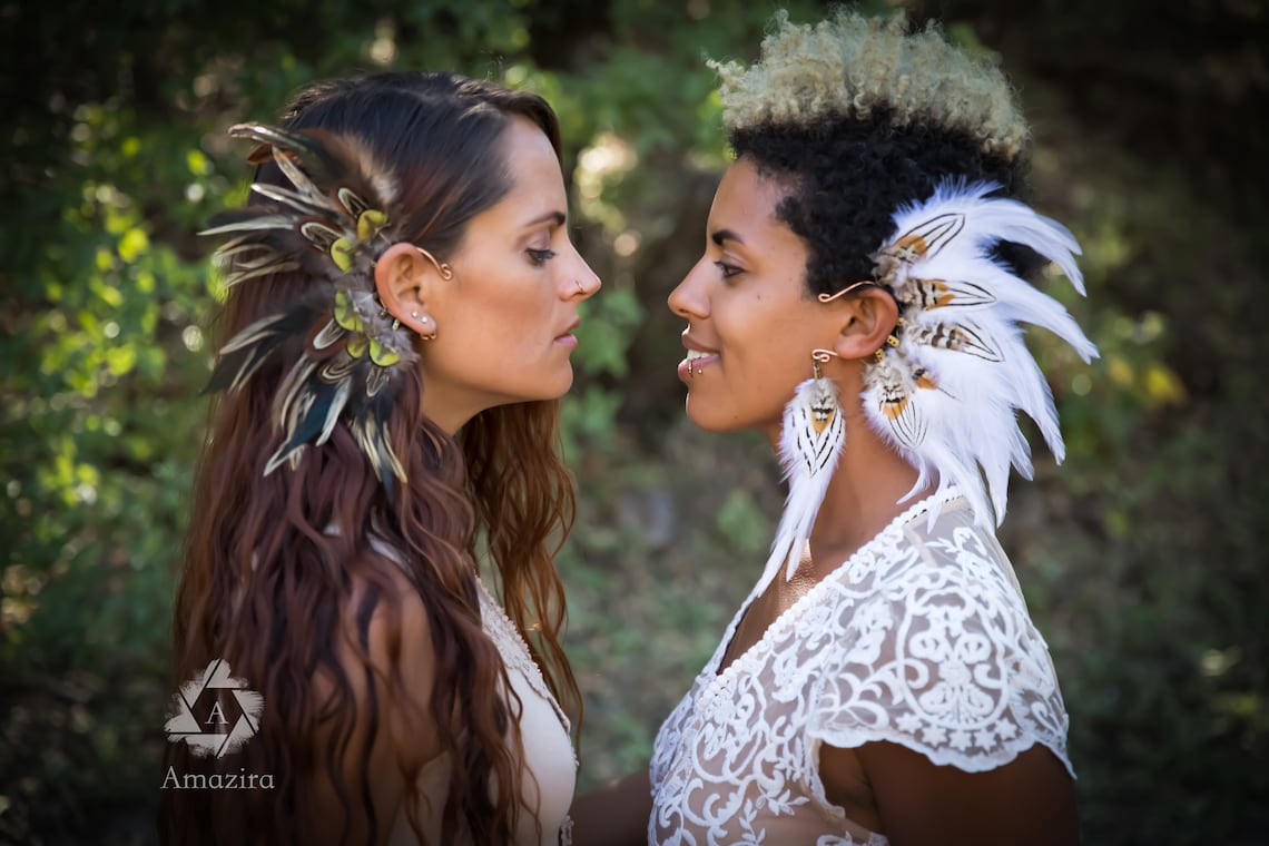 Tribal Feather Ear Cuff Festival Shamanic Cuff Earrings Etsy