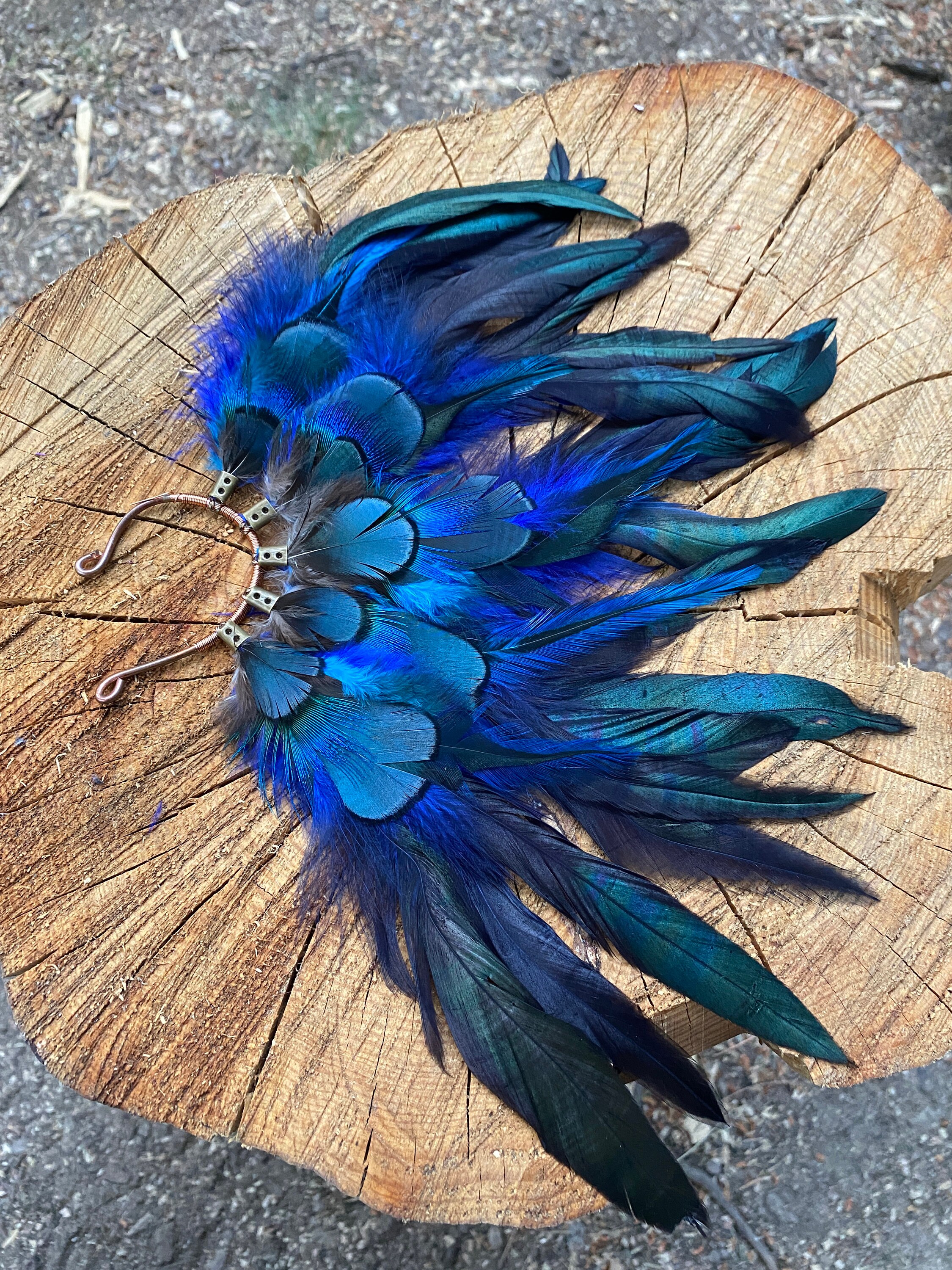 Electric Blue Feather Cuff Top main image 1