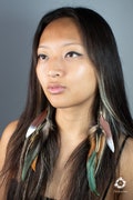 Drop chain Feather earring, Extra long dangle natural feather earrings, Feather festival jewellery, large boho hippie statement earrings product logo