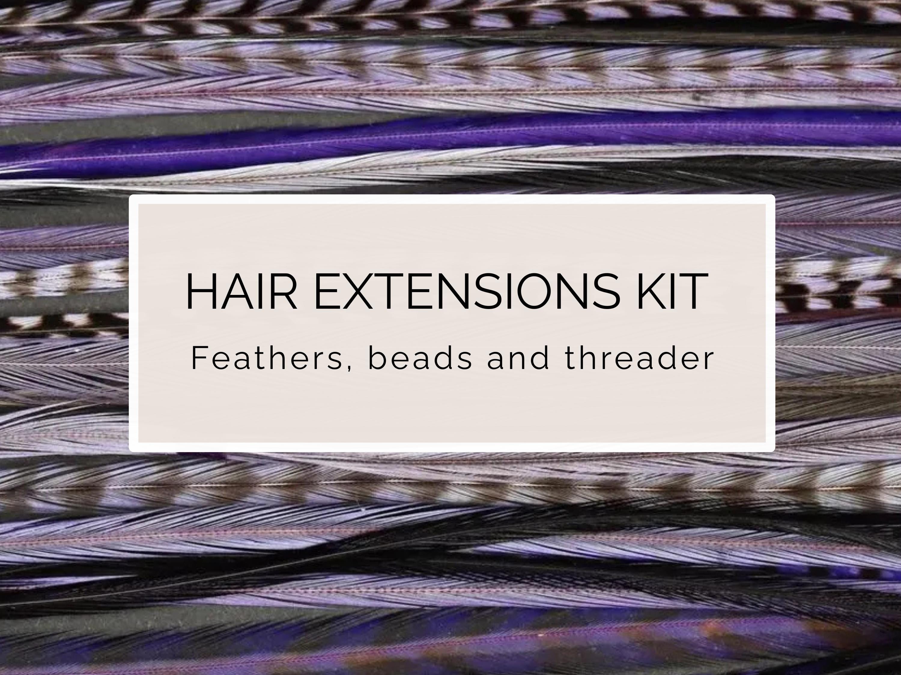 Purple rain, Hair Feather Extension Kit 20-25 cm / 9-11'' colourful, Summer Accessories, purple boho hair