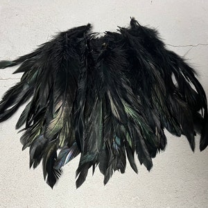 100 DEFECTIVE rooster feathers, Cheap grade B bulk feathers, Black and Iridescent green rooster feathers